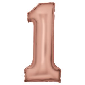 Folienballon Large Number Silk Lustre 1 Roségold 86cm