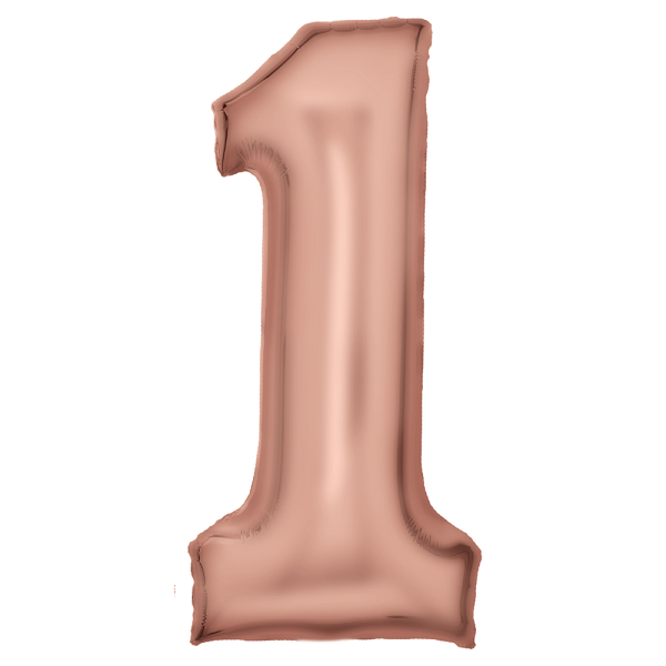 Folienballon Large Number Silk Lustre 1 Roségold 86cm