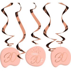 Hängedeko Elegant Lush Blush 30 Jahre - 5 Stück