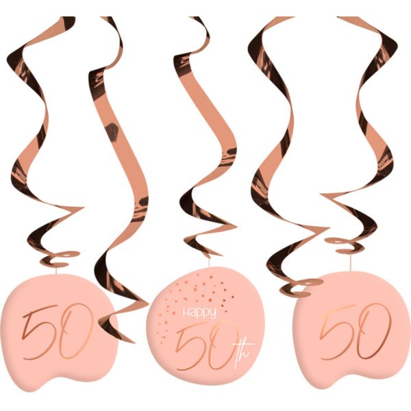 Hängedeko Elegant Lush Blush 50 Jahre - 5 Stück