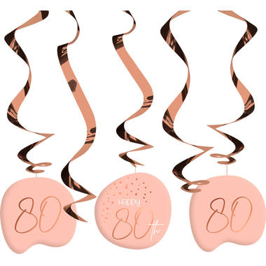 Hängedeko Elegant Lush Blush 80 Jahre - 5 Stück