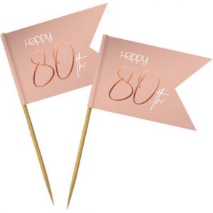 Partypicker Elegant Lush Blush 80 Jahre - 36 Stück