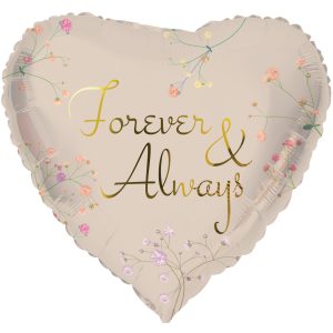 Folienballon Herzform Forever and Always - 45 cm