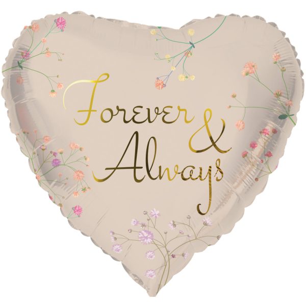 Folienballon Herzform Forever and Always - 45 cm