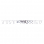 Partykette Just Married silber Papier