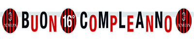 AC Mailand Buon Compleanno Banner 294cm x 20cm