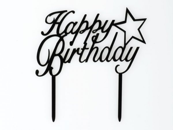 Tortentopper "Happy Birthday " mit Stern