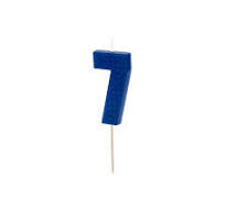 Geburtstagskerze Bausteine Ziffer 7 Blau