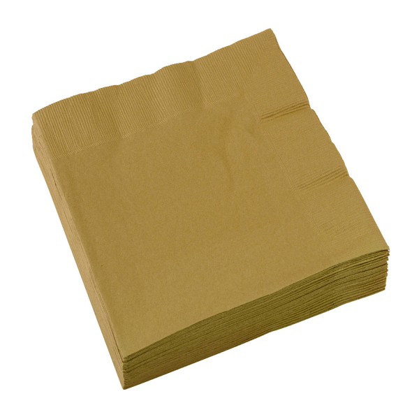 20 Servietten gold 33 x 33 cm