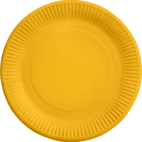 8 Teller Sunshine Gelb rund Papier 23 cm