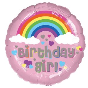 Standard HBD Rainbow Girl Folienballon 43 cm