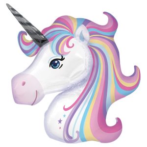 Large Shape Pastel Unicorn Folienballon 74 cm x 76cm