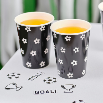 8 Pappbecher Fußball 250ml