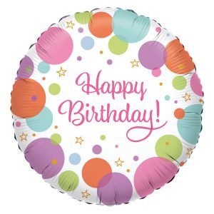 Standard HBD Polka Dots Folienballon 43 cm