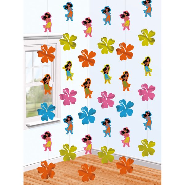 6 Deko-Hänger Hula Girl