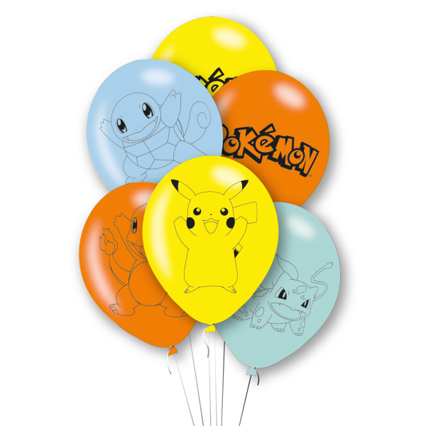 6 Latexballons Pokémon 27,5 cm / 11"