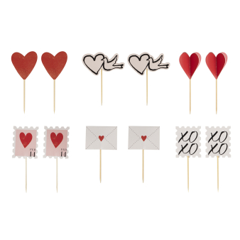 12 Cupcake-Topper aus Papier