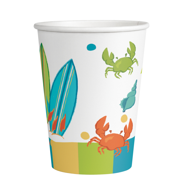 8 Becher Surf Party Papier 250 ml