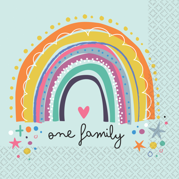 16 Servietten "One family" 33cm x 33cm