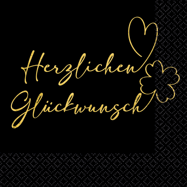 16 Servietten "Herzlichen Glückwunsch" 33cm x 33cm