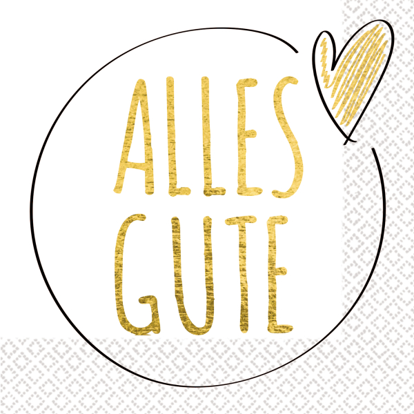 16 Servietten "Alles Gute" 33cm x 33cm