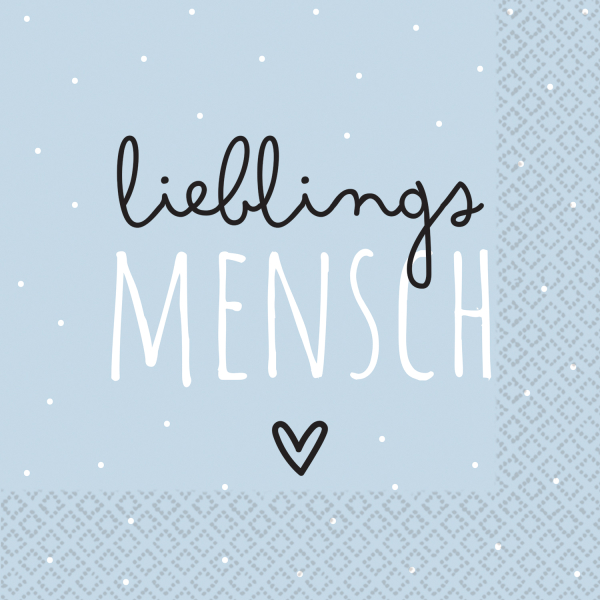 16 Servietten "Lieblingsmensch" 33cm x 33cm