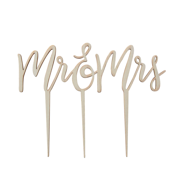 8107928-bh_771-2-3-600 Cake Topper - Wooden - Mr & Mrs