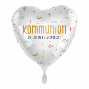 Folienballon "Kommunion die liebsten Glückwünsche"43cm