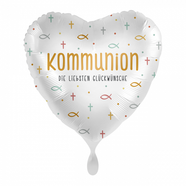 Folienballon "Kommunion die liebsten Glückwünsche"43cm