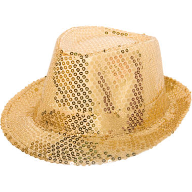 Goldener Filzhut mit Glitzerpailletten
