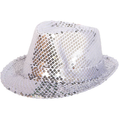 Silberner Filzhut mit Glitzerpailletten