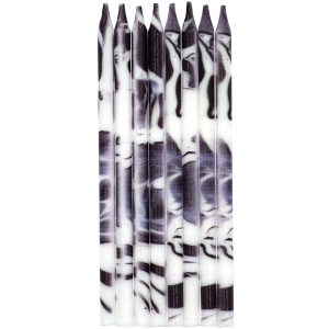 Kerzen Marmor Schwarz - 10 cm - 24 Stück