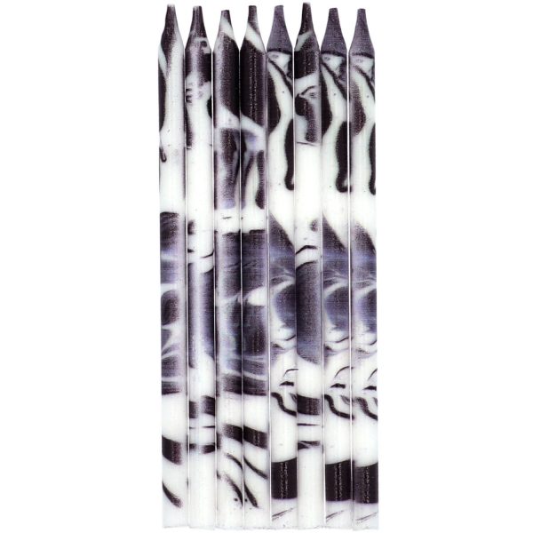 Kerzen Marmor Schwarz - 10 cm - 24 Stück
