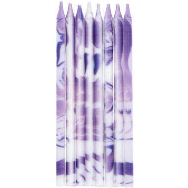 Kerzen Marmor Lila - 10 cm - 24 Stück