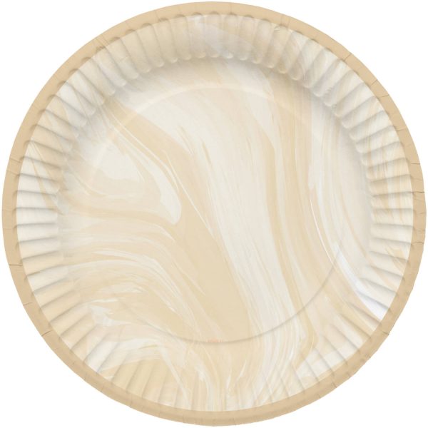 Einwegteller Marmor Beige 23cm - 8 Stück