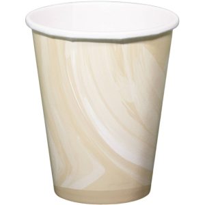 Trinkbecher Marmor Beige 250ml - 6 Stück
