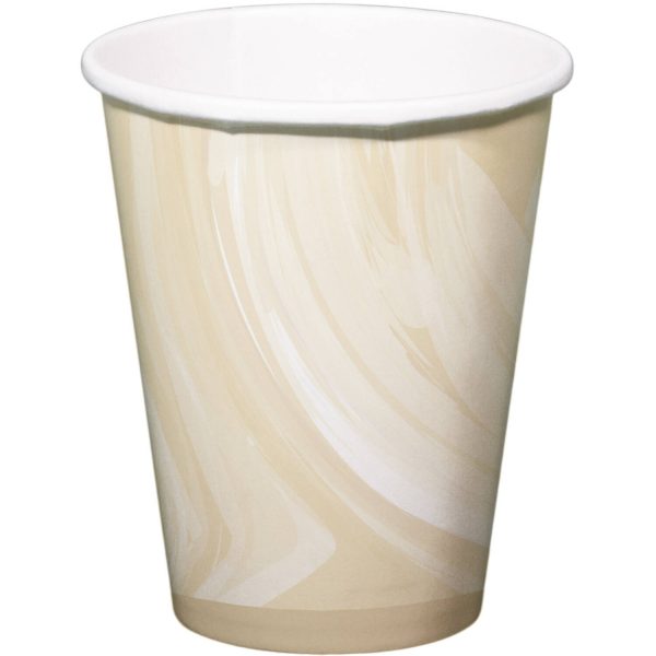Trinkbecher Marmor Beige 250ml - 6 Stück