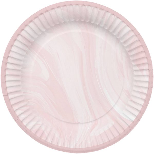 Einwegteller Marmor Rosa 23cm - 8 Stück