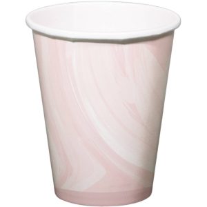 Trinkbecher Marmor Rosa 250ml - 6 Stück