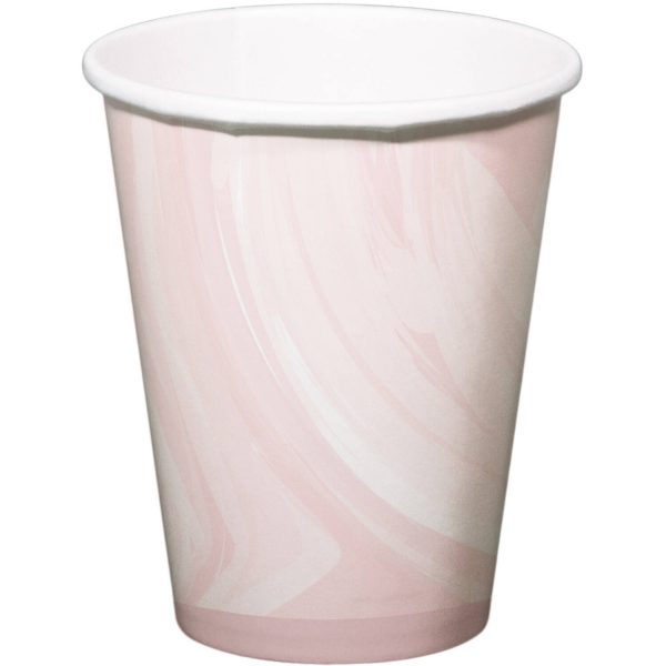 Trinkbecher Marmor Rosa 250ml - 6 Stück