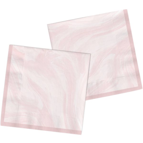 8714572619172 Servietten Marmor Rosa 33x33cm - 20 Stück