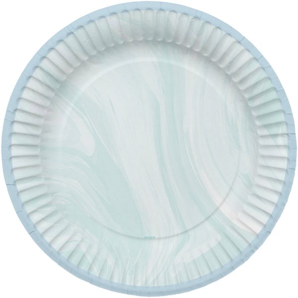 Einwegteller Marmor Blau 23cm - 8 Stück