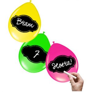 Ballons Neon (verschiedene Farben) zum Beschriften - 6 Stück