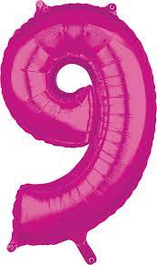 Folienballon Medium 9 Pink 66 cm