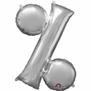 Folienballon Air-Filled "Prozent-Symbol" silber