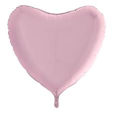 Folienballon "Herz" Pastel Pink metallic 91cm