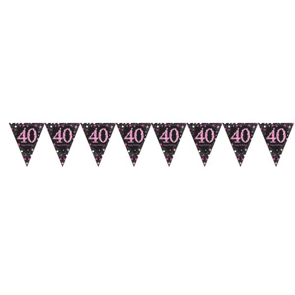 Wimpelkette 40 Sparkling Celebrations pink Folie 396,2 x 21,5 cm