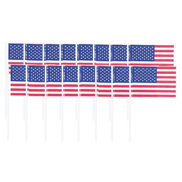 120 Picks Fahnen USA Plastik 6,5 cm