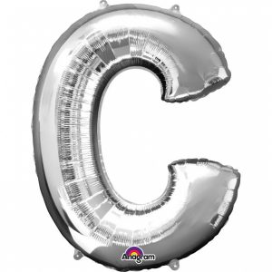Folienballon SuperShape Buchstabe C Silber, 63cm x 81cm