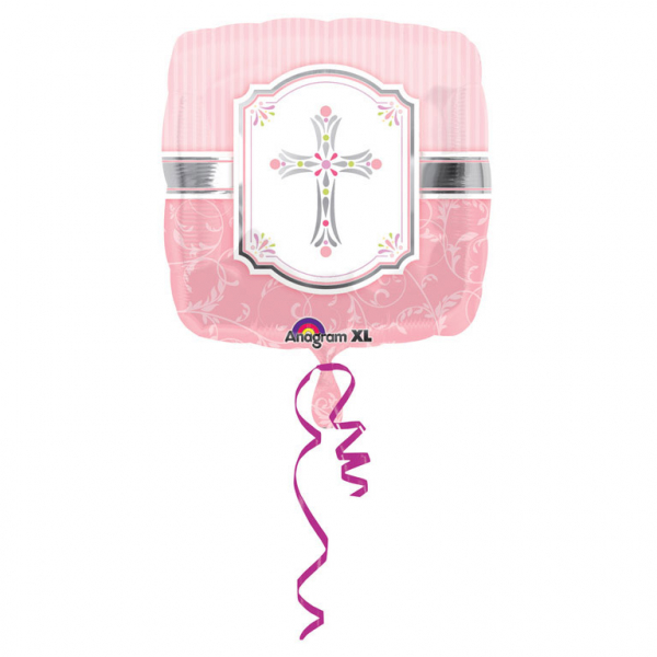 Folienballon Kommunion / Taufe" Rosa
